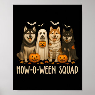 Poster Mãe de cachorro Husky fantasma de Halloween Amante