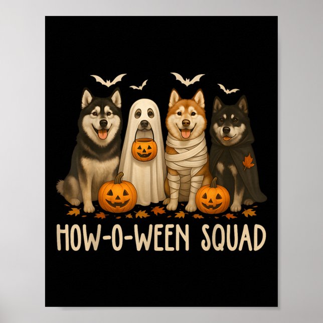 Poster Mãe de cachorro Husky fantasma de Halloween Amante (Frente)