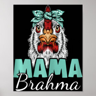 Poster Mãe de Frango Brahma Vintage Silkie Mamãe de Frang
