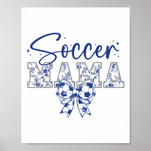 Poster Mãe de Futebol Coquete Laço Mãe de Futebol Engraça