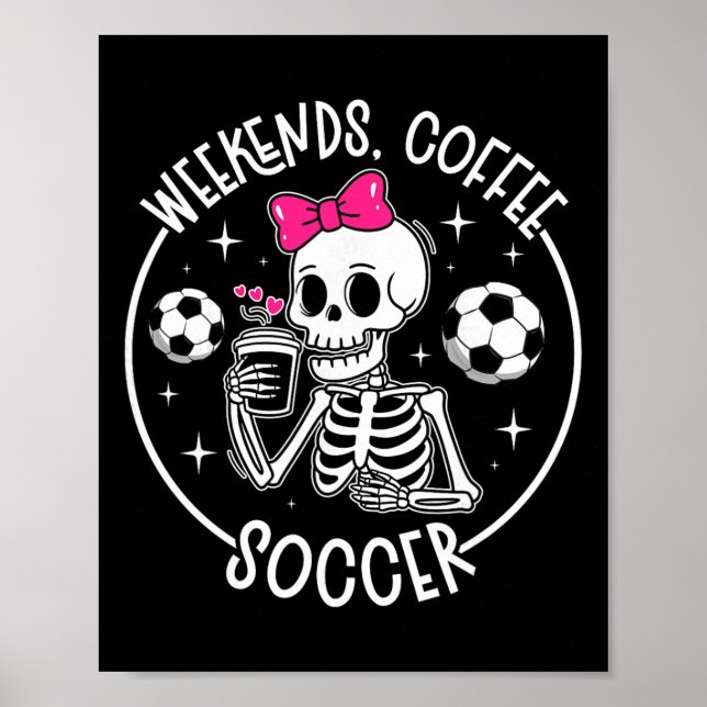 Poster Mãe de Futebol de Fim de Semana de Café de uma Mãe (Frente)