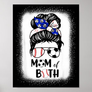 Poster Mãe de futebol desarrumada mãe de beisebol de amba