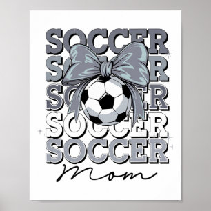 Poster Mãe de Futebol Groovy Mãe Coquete Arco Futebol _1