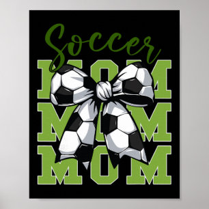 Poster Mãe de Futebol Juvenil Coquette Laço Irmã Fofo Beb