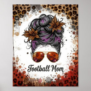 Poster Mãe de Futebol Leopardo Coque Desgrenhado Floral R