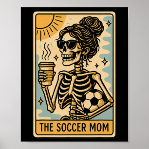 Poster Mãe de Futebol no Halloween Divertida Cartão Tarot