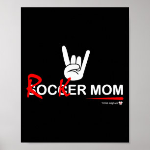 Poster Mãe de Futebol Rocker - Rock, Rebelde E Divertida