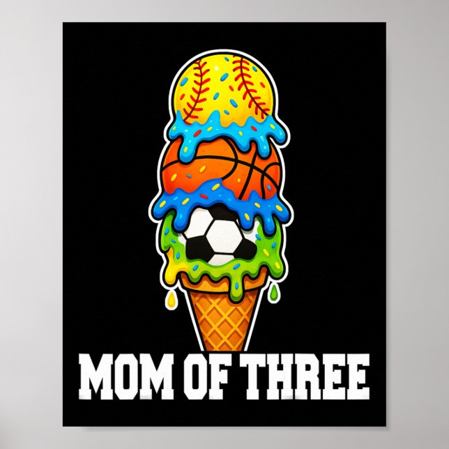 Poster Mãe de Futebol Softll Sorvete Dia de Jogo de Verão (Frente)