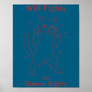 Poster Mãe de gato engraçada pai amante de gato lutará pe
