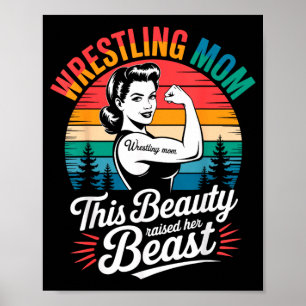 Poster Mãe de Luta Livre Vintage Esta Beleza Criou Lutado