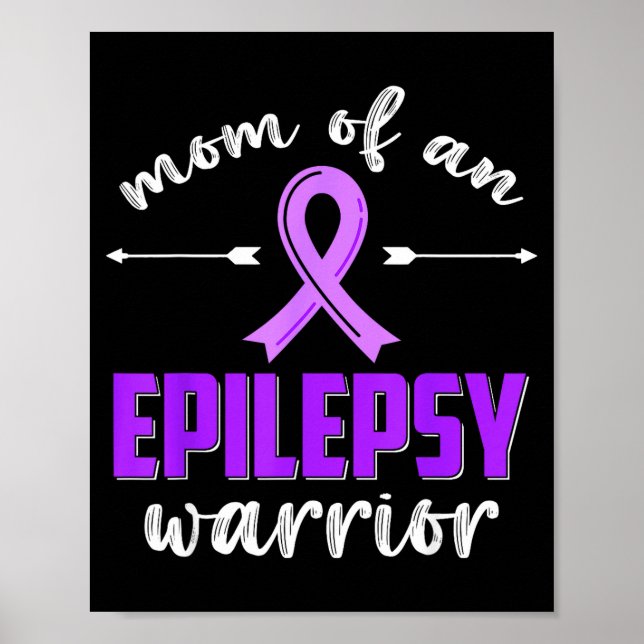 Poster Mãe de um guerreiro da epilepsia conscientização s (Frente)