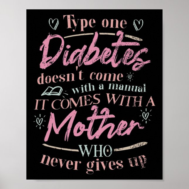 Poster Mãe De Uma Criança Com Diabetes T1d (Frente)