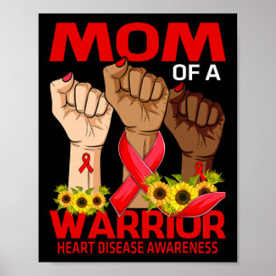 Poster Mãe De Uma Doença Cardíaca Guerreira Sensibilizaçã