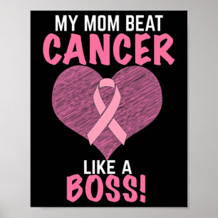 Poster Mãe Derrotou o Câncer de Mama - Conscientização de