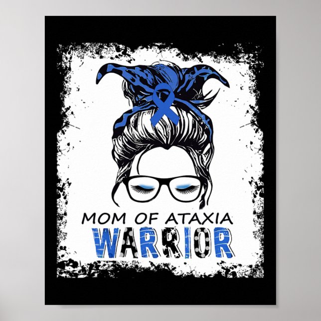 Poster Mãe divertida da guerreira da ataxia (Frente)