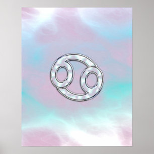 Poster Mãe do Cancer do Estilo Pérola Zodiac