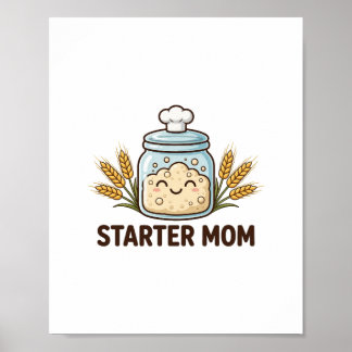 Poster Mãe do Fermento — Pote de Fermento Natural Fofo pa