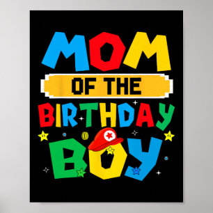 Poster Mãe Do Jogo De Vídeo De Aniversário Do Menino Jogo