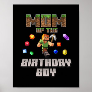 Poster Mãe Do Menino De Aniversário Video Gamer Número De