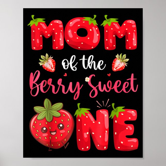 Poster Mãe do Morango Berry Sweet One Morango 1º Aniversá (Frente)