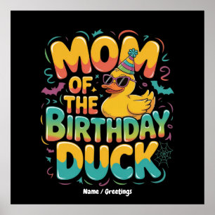 Poster Mãe Do Pato De Aniversário Pato De Borracha Menina