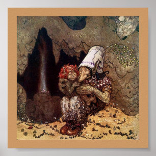 Póster Mãe do troll ao lado de uma fogueira