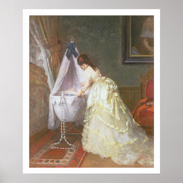 Póster Mãe e Bebê, 1869 (óleo no painel) (Frente)