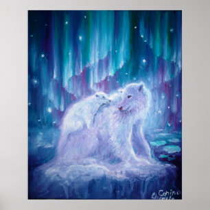 Poster Mãe e bebê do urso polar