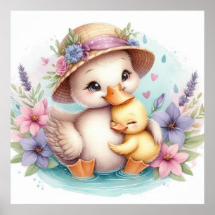 Poster Mãe e Bebê Pato