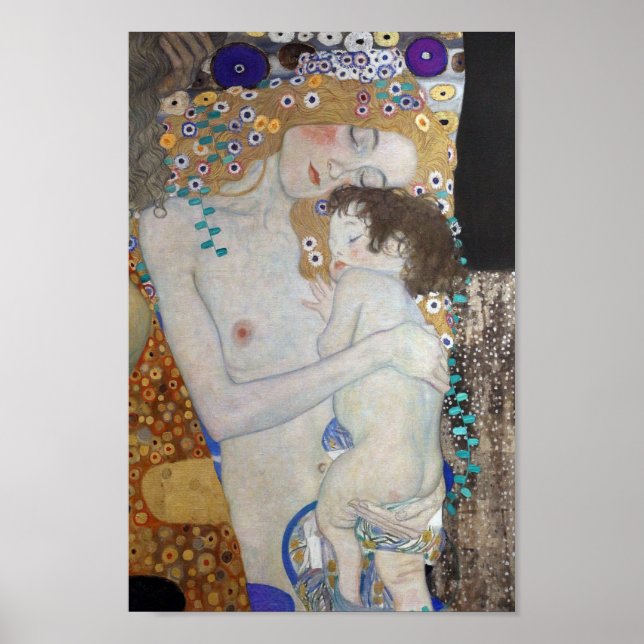 Poster Mãe e Criança de Gustav Klimt (Frente)