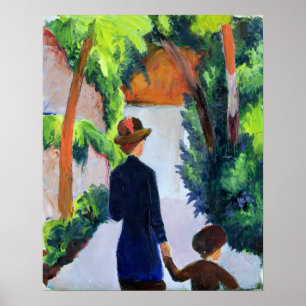 Póster Mãe e criança no parque, 1914