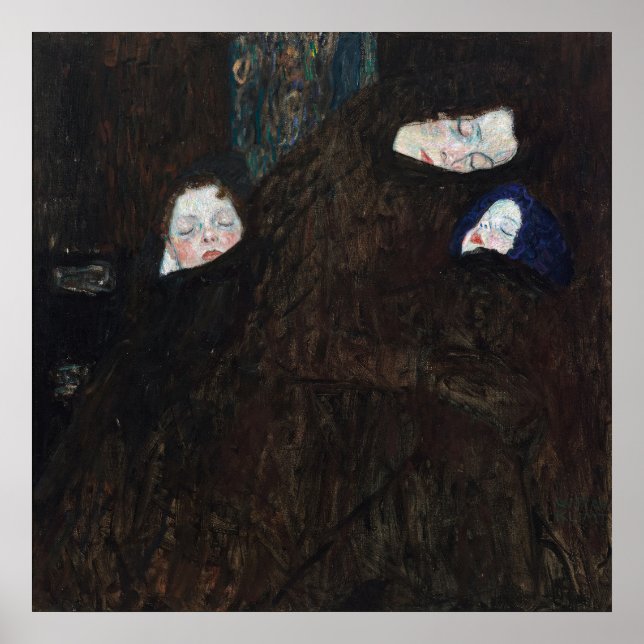 Poster Mãe e Crianças de Gustav Klimt (Frente)