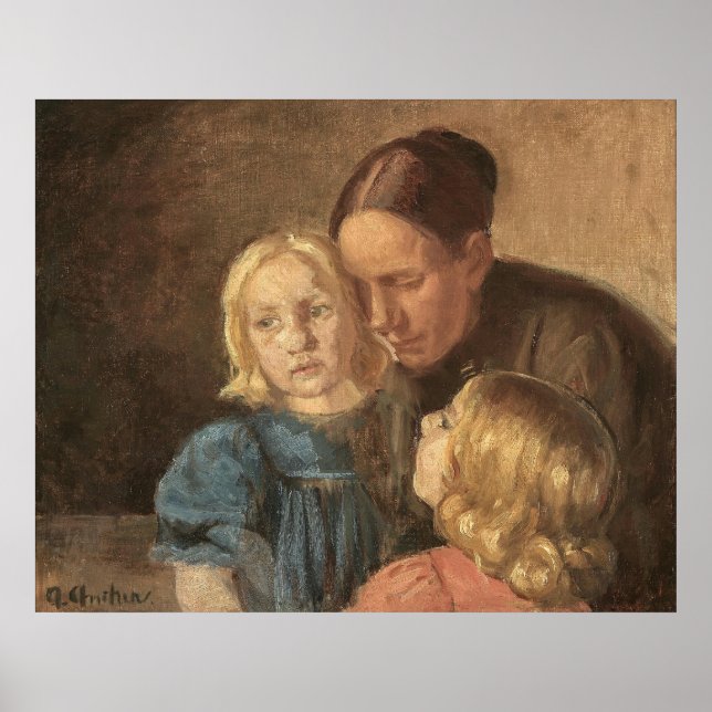 Poster Mãe e Crianças por Ancher (Frente)