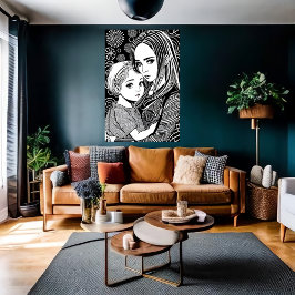 Poster Mãe e filha | Arte AI