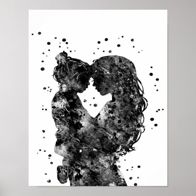 Poster Mãe e filha Dão Ideia, Presente de Aniversário Fam (Frente)