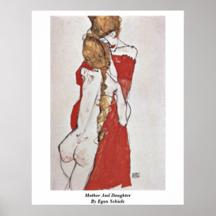 Póster Mãe e filha por Egon Schiele