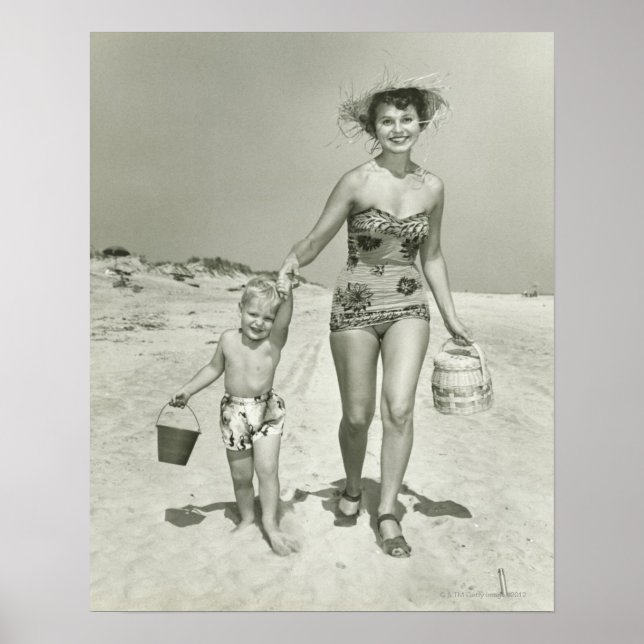 Póster Mãe e Filho Andando (Frente)