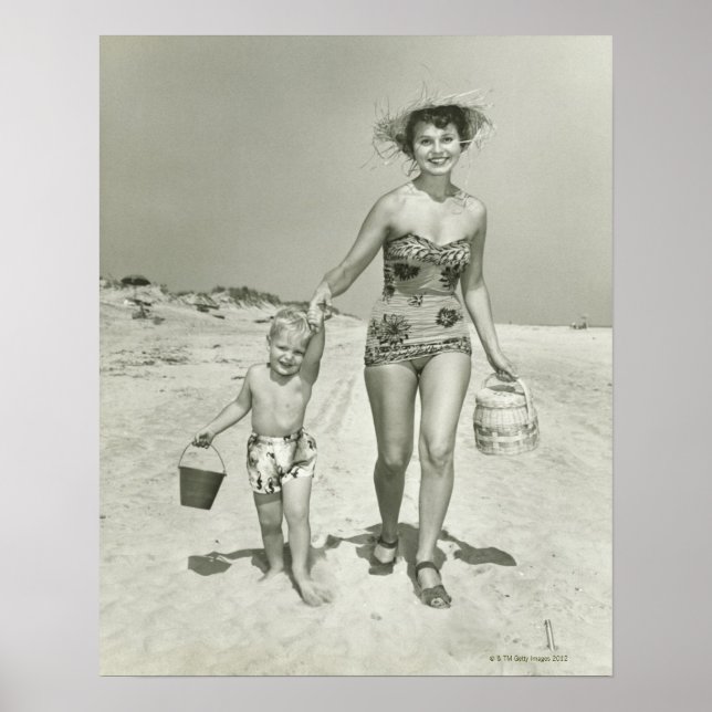 Póster Mãe e Filho Andando (Frente)