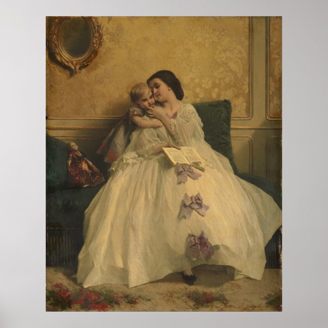 Poster Mãe e Filho de Gustave Leonard de Jonghe (Frente)