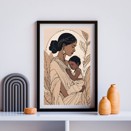 Poster Mãe e Filho Indianos