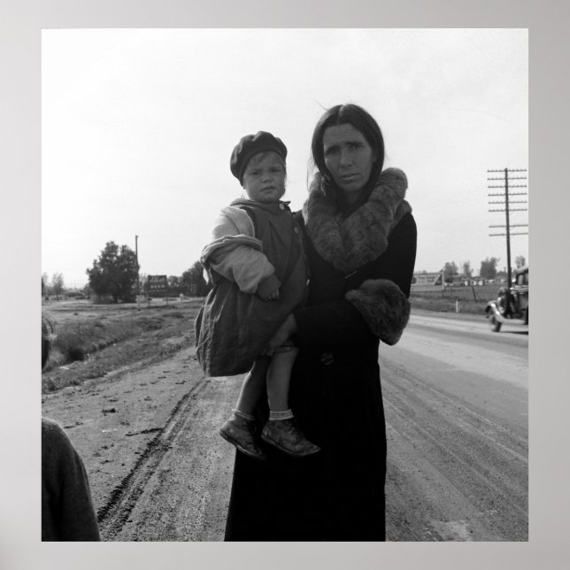 Póster Mãe e filho sem-abrigo - 1939 (Frente)