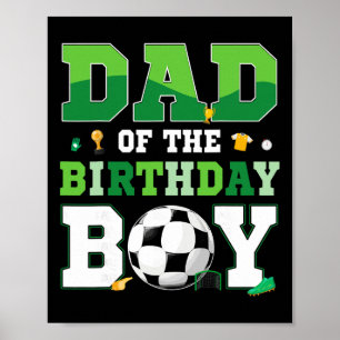 Poster Mãe e Pai do Menino de Aniversário Futebol Anivers
