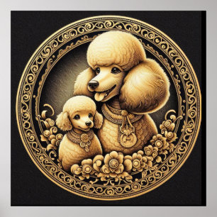 Poster Mãe e Poodle Bebê 025000X