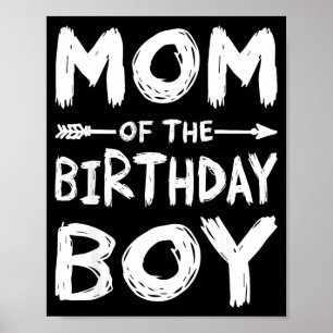 Poster Mãe engraçada do menino aniversariante família cor
