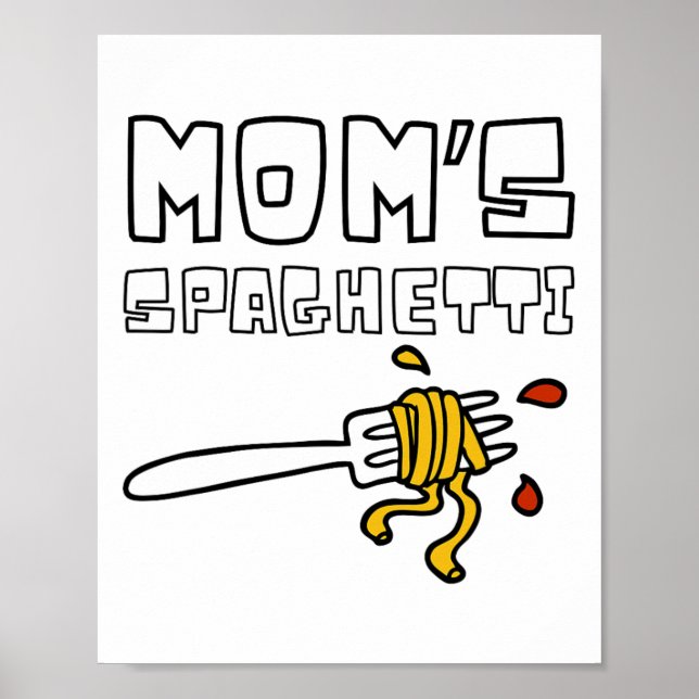 Poster Mãe Espaghetti Crianças Engraçadas (Frente)