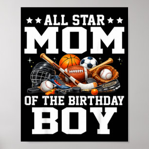 Poster Mãe Estrela do Basquete Futebol do Menino de Anive