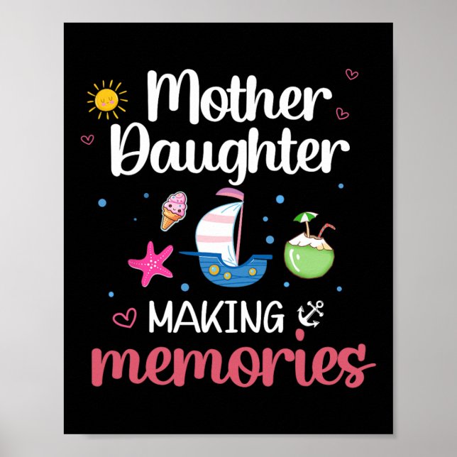 Poster Mãe Filha Memórias Fazeres Família Xmas Feliz (Frente)