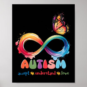 Poster Mãe Filho Família Aceita Crianças Autistas Autismo