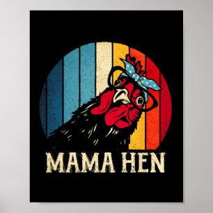 Poster Mãe Frango Vintage Galinha Mãe Engraçado Farmhouse