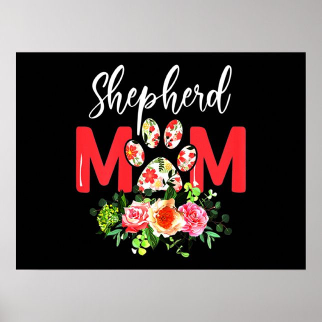 Poster Mãe German shepherd Bonita (Frente)
